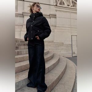 New ZARA Short Water Repellant Windproof Anorak Jacket With Hoodie